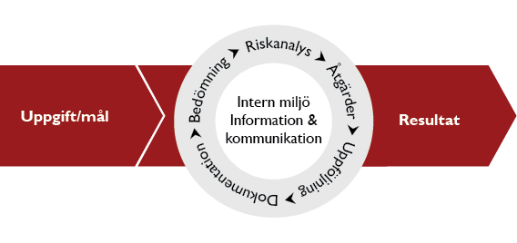 Principiell skiss över processen för riskanalys för intern styrning och kontroll (ISK).