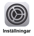 Bilden visar appen för Inställningar.