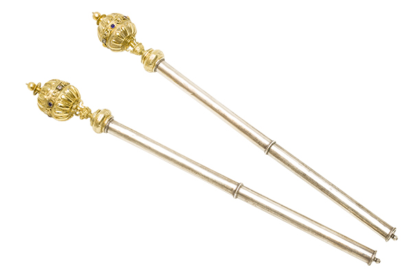 The two sceptres against a white background.