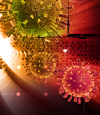 bilden visar ett covid-19 virus