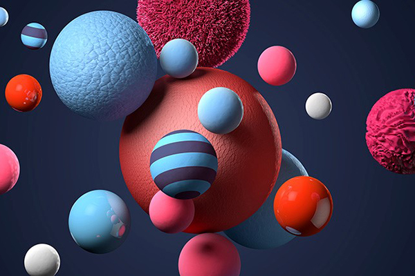 Färgglada bollar i olika storlekar