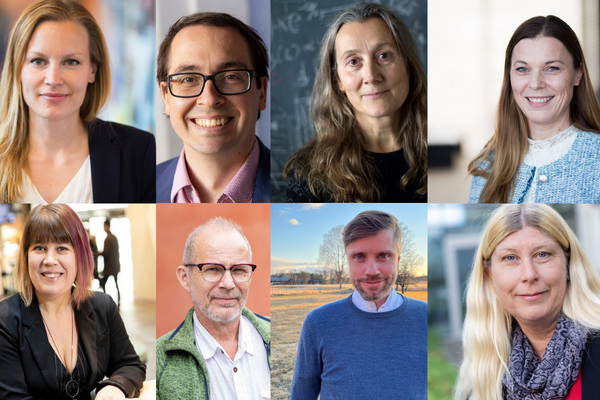 Porträttbilder på åtta forskare, fem kvinnor och tre män.