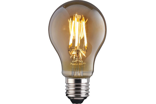 Photo of glowing light bulb.